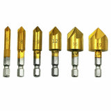 6pcs Countersink Drill Bit Crosshole Cutting Tool Drill Bits Metal Drilling