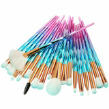 Diamond Unicorn 20PCS Eyeshadow Eyebrow Blending Brush Set Eye Make-up Brushes