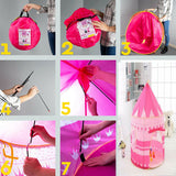 KIDS PLAYHOUSE PLAY TENT PINK POP UP CASTLE PRINCESS INDOOR OUTDOOR