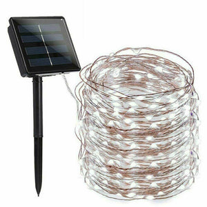 10m/20m LED Solar Fairy String Light Copper Wire Waterproof Garden Outdoor Decor