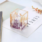 2PCS Silicone Mold Resin Epoxy Making Crystal Crafts Brush Pot Pen Holder Mould