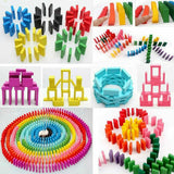 120pcs Wooden Dominos Building Blocks Tiles Tumbling Knock Down Toys Kids Xmas