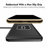 Car QI Wireless Fast Charging Charger Mat Non-Slip Pad Holder For Smart Phones