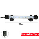 AQUARIUM FISH TANK SMD LED LIGHT BAR POOL SUBMERSIBLE LAMP WATERPROOF WHITE+BLUE