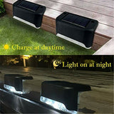 4Pcs LED Solar Powered Fence Wall Lights Step Path Decking Garden White Lamps