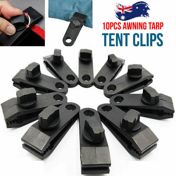 10PCS Awning Tarp Tent Clips Canvas Clamps Heavy Duty Camping Survival Grip Tool