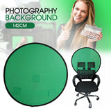 142CM Pop-up Green Screen Round Background Cloths+LED Light Room Photography