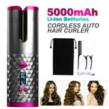 Auto Cordless Rotating Hair Curler Hair Waver Curling Iron Wireless LCD Ceramic