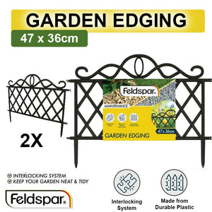 2x Plastic Garden Edging Plant Flower Border edging Fence Maintenance