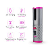 Auto Cordless Rotating Hair Curler Hair Waver Curling Iron Wireless LCD Ceramic