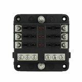 23PC 6 Way Blade Fuse Box Block Holder LED Indicator Light 12V/32V Car Marine