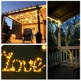 224 LED Fairy Lights Warm White Garden Party Power Wedding String Curtain Lamp