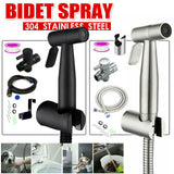 Stainless Steel Handheld Douche Bidet Toilet Spray Shower Shattaf Diverter Silver/Black