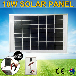 10W 12V Solar Panel Kit Power Charging Battery Charger Caravan Camping