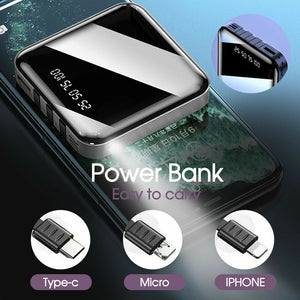 Portable Power Bank 10000mAh Mini USB Pack LED Battery Charger For Mobile Phone