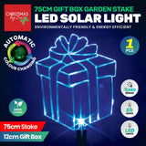 Christmas By Sas® Gift Box Solar Light LED Colour Changing 75cm Auto Sensor