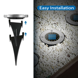 4Pcs Solar Powered LED Buried Inground Recessed Light Garden Outdoor Deck Path