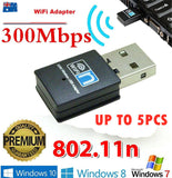 USB Wireless N WiFi Adapter Dongle Network LAN Card 802.11n 300Mbps Windows 10