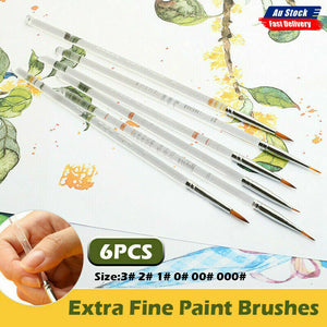 6Pcs Extra Fine Detail Paint Brushes Art Miniatures Model Maker Warhammer