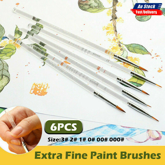 6Pcs Extra Fine Detail Paint Brushes Art Miniatures Model Maker Warhammer