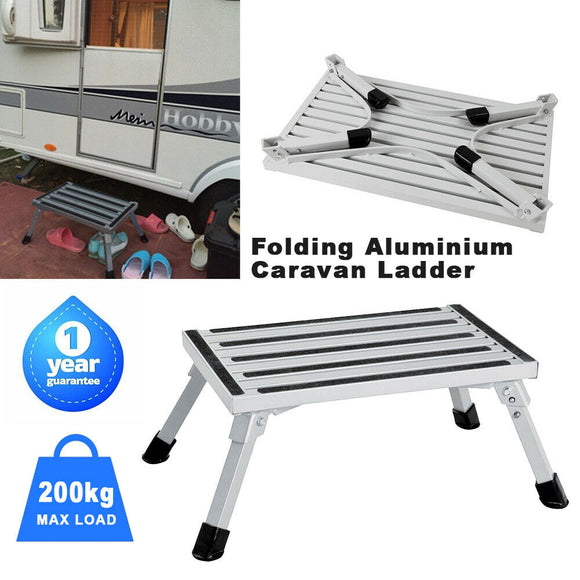 200KG Portable Folding Aluminium Step Caravan Accessories Ladder Stool Trailer