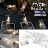 30/50 LED Hanging Picture Photo Peg Clip Fairy String Lights Wedding Party Decor