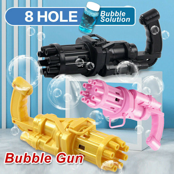 Gatling Bubble Machine 8-Hole Bubbler Maker Safe Cooling Fan Outdoor Kid Gift