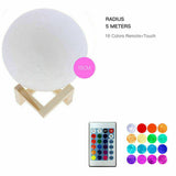 Dimmable 3D Lunar Moon Lamp Moonlight LED Night Light Touch Pat Remote 18-20cm