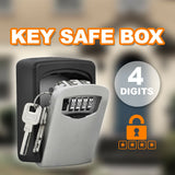 Wall Mounted High Security Steel Storage 4 Digit Key Box With Combination Lock