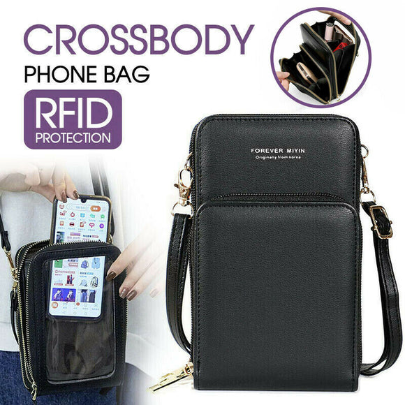 Women Crossbody phone Purse Touch Screen Bag RFID Blocking Wallet Shoulder Strap