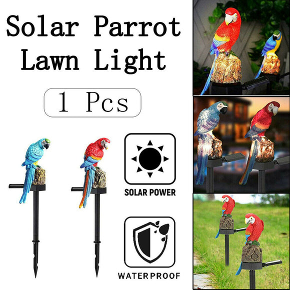 Decor Lamp Solar Torch Led Parrot Light Waterproof Garden Yard Lantern Bird Path