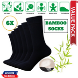 6X MENS BAMBOO Fiber WORK SOCKS Odor Soft Cushion Resistant Bulk Natural Healthy