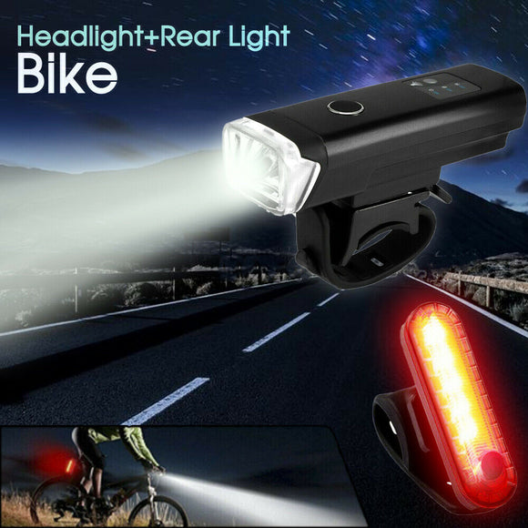 Waterproof Rechargeable LED Bike Bicycle Light USB Cycle Front Back Headlight