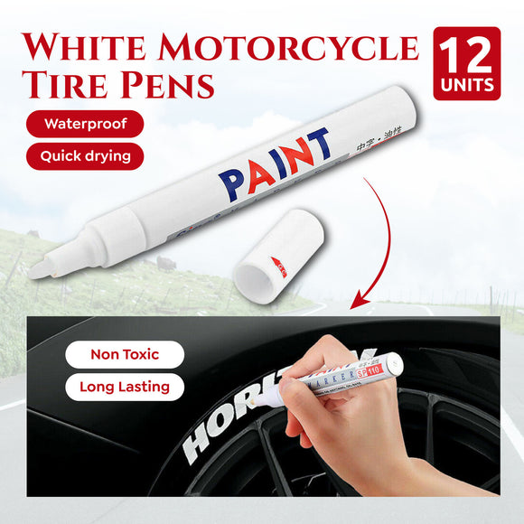 12PC Oversea Paint Pen Marker Multicolored Car Tyre Metal Glass Rubber Permanent