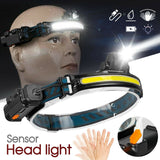 Headlamp sensor head light Led XPG+COB USB Headlight Waterproof Camping