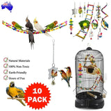 10X Pet Colorful Parrot Bird Rope Cage Perch Bungee Hanging Swing Ladder Toys