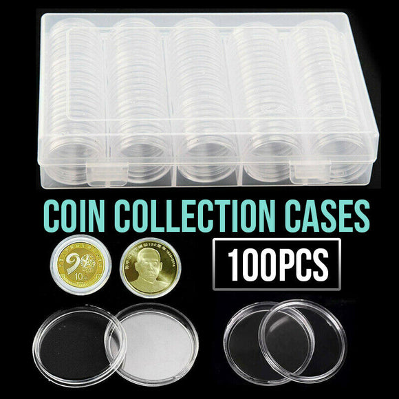 100PCS Australian Coin Collection Round Storage Cases Capsules Holder ...