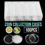 100PCS Australian Coin Collection Round Storage Cases Capsules Holder Album