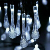 Solar Fairy String Lights 20-50 LED Raindrop Garden Christmas Tree Outdoor Lamp