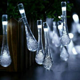 Solar Fairy String Lights 20-50 LED Raindrop Garden Christmas Tree Outdoor Lamp