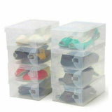 20x Clear Shoe Storage Transparent Box Foldable Stackable Plastic Boxes Organize