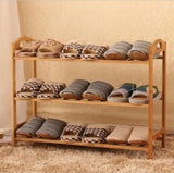 Multiple Layers Natural Bamboo Organizer Shoe Rack Storage Household Shelf Stand