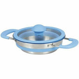 1x Collapsible Pop-up 3L Cook Pot with Lid Stainless Steel Base Campin