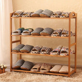 Multiple Layers Natural Bamboo Organizer Shoe Rack Storage Household Shelf Stand