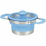 1x Collapsible Pop-up 3L Cook Pot with Lid Stainless Steel Base Campin